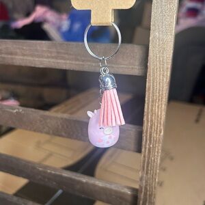 2/$15 Handmade Pink Cow Squishmallow Keychain